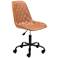 Ceannaire Tan Faux Leather Adjustable Swivel Office Chair