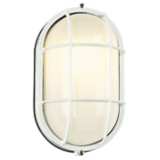 Bulkhead Collection 11&quot; High White Oval Outdoor Wall Light