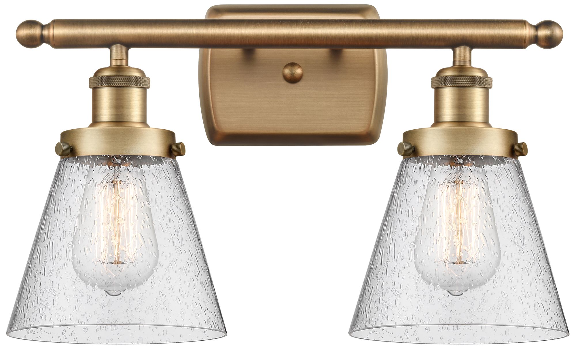 Innovations Lighting Ballston Urban Cone 6" 2 Light 16" Bath Light - Brushed Brass - S