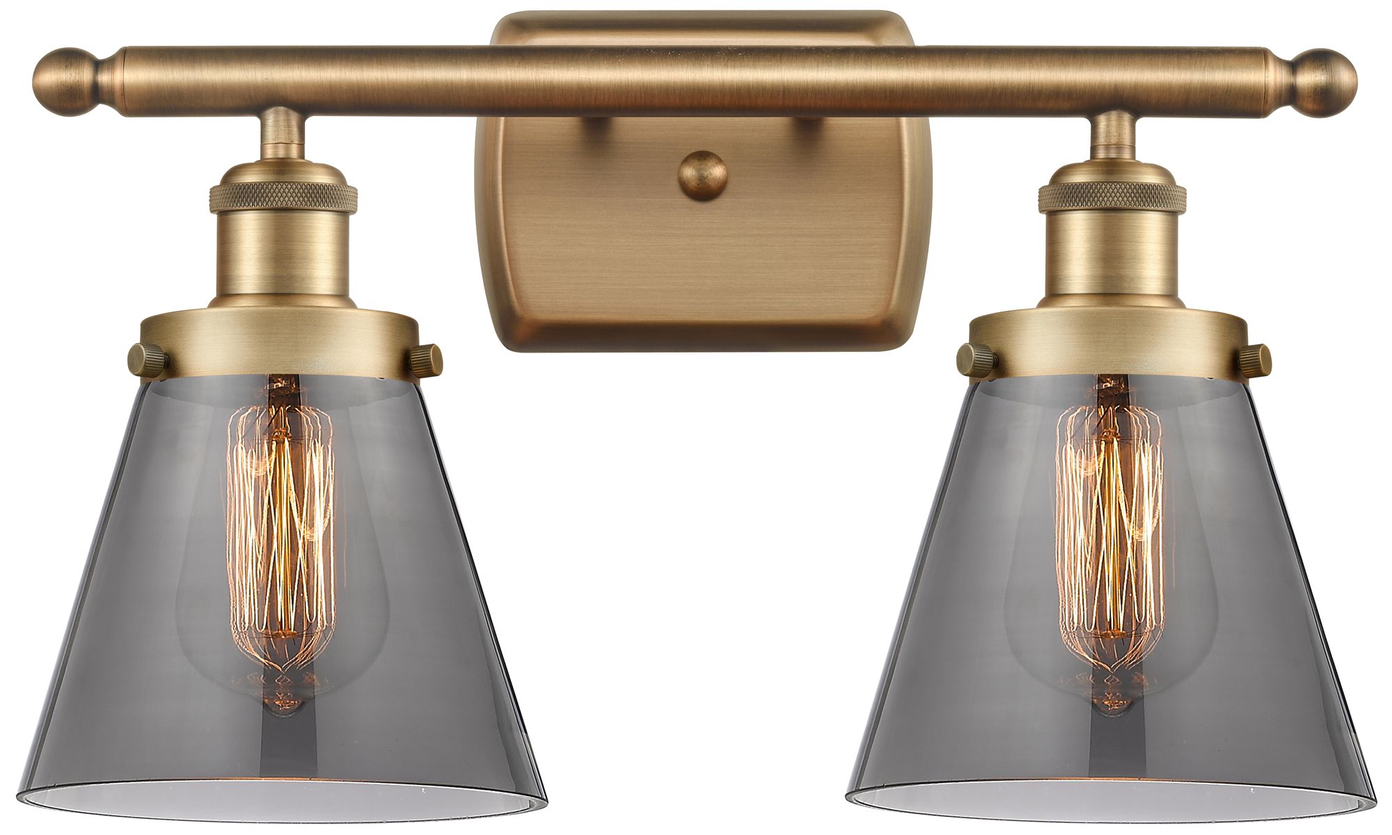 Innovations Lighting Ballston Urban Cone 6" 2 Light 16" Bath Light - Brushed Brass - S