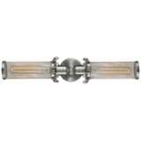 T-Bowtie 21&quot; Wide Satin Nickel Industrial Wall Sconce