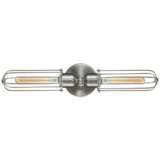 Muselet 4&quot; High Satin Nickel 2-Light T Bowtie Wall Sconce