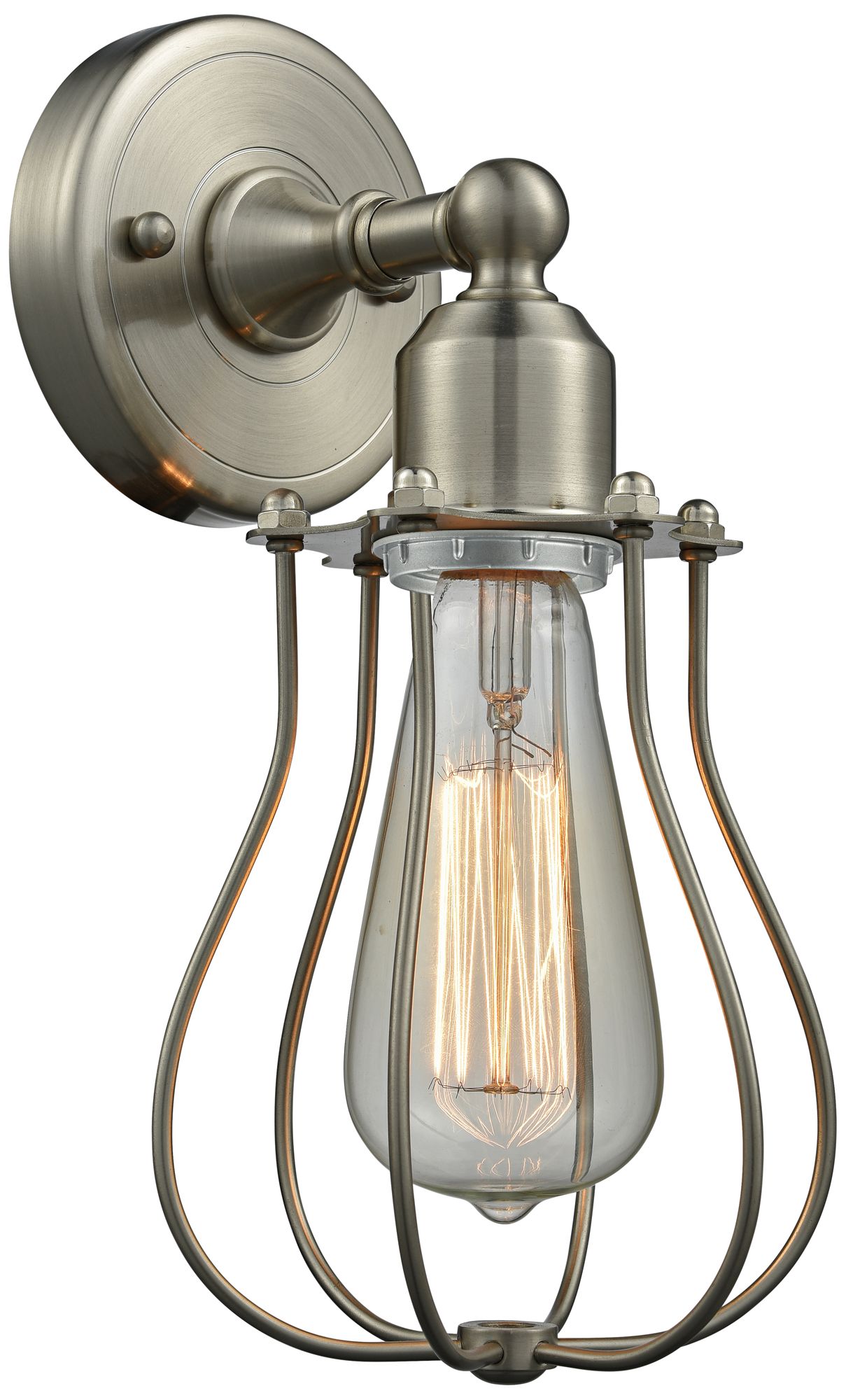 Muselet 11" High Satin Brushed Nickel A Wall Sconce