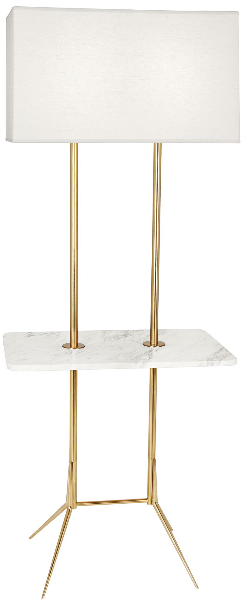 Martin 60 1/2"H Modern Brass Floor Lamp with Marble Table