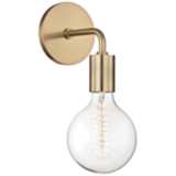 Mitzi Ava 11&quot; High Aged Brass Wall Sconce