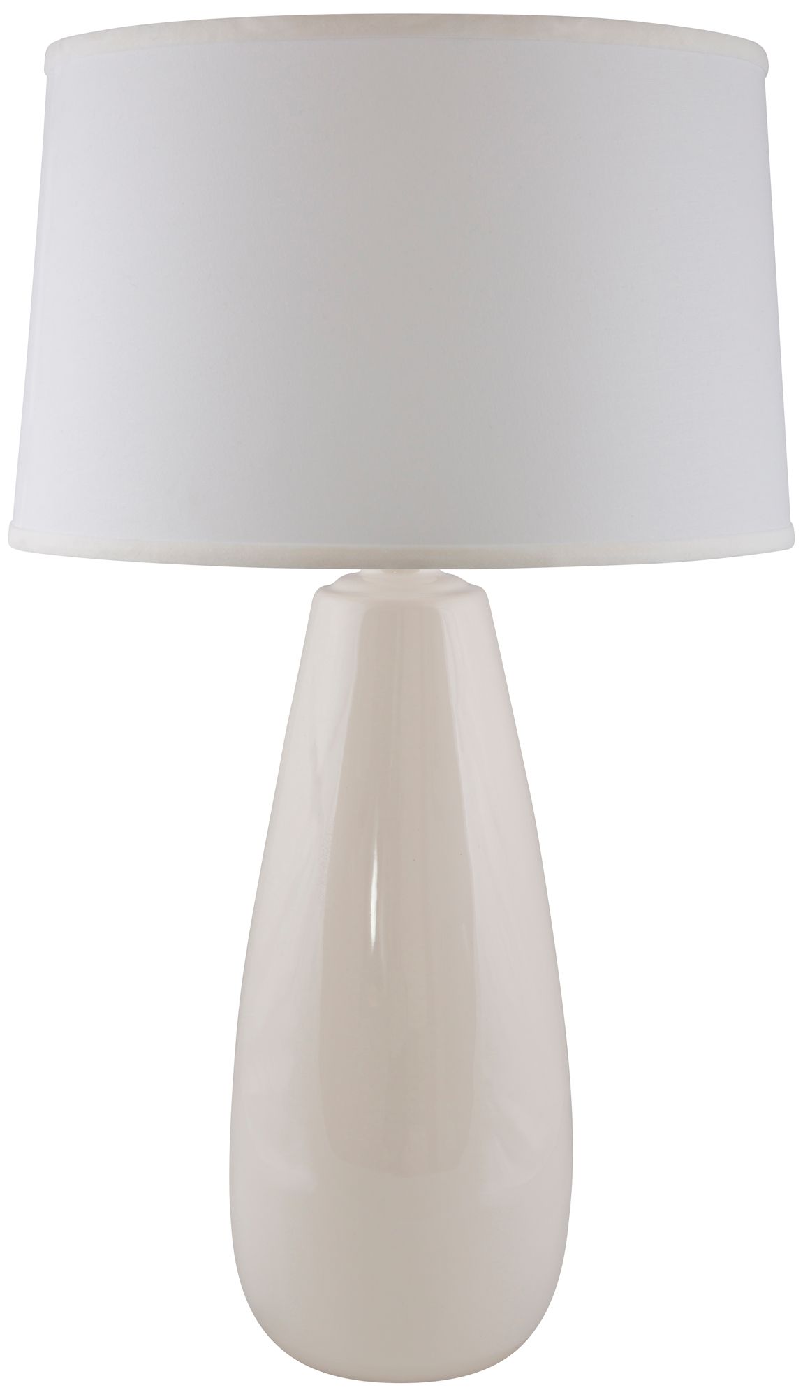 RiverCeramicÂ® Teardrop Gloss White Table Lamp