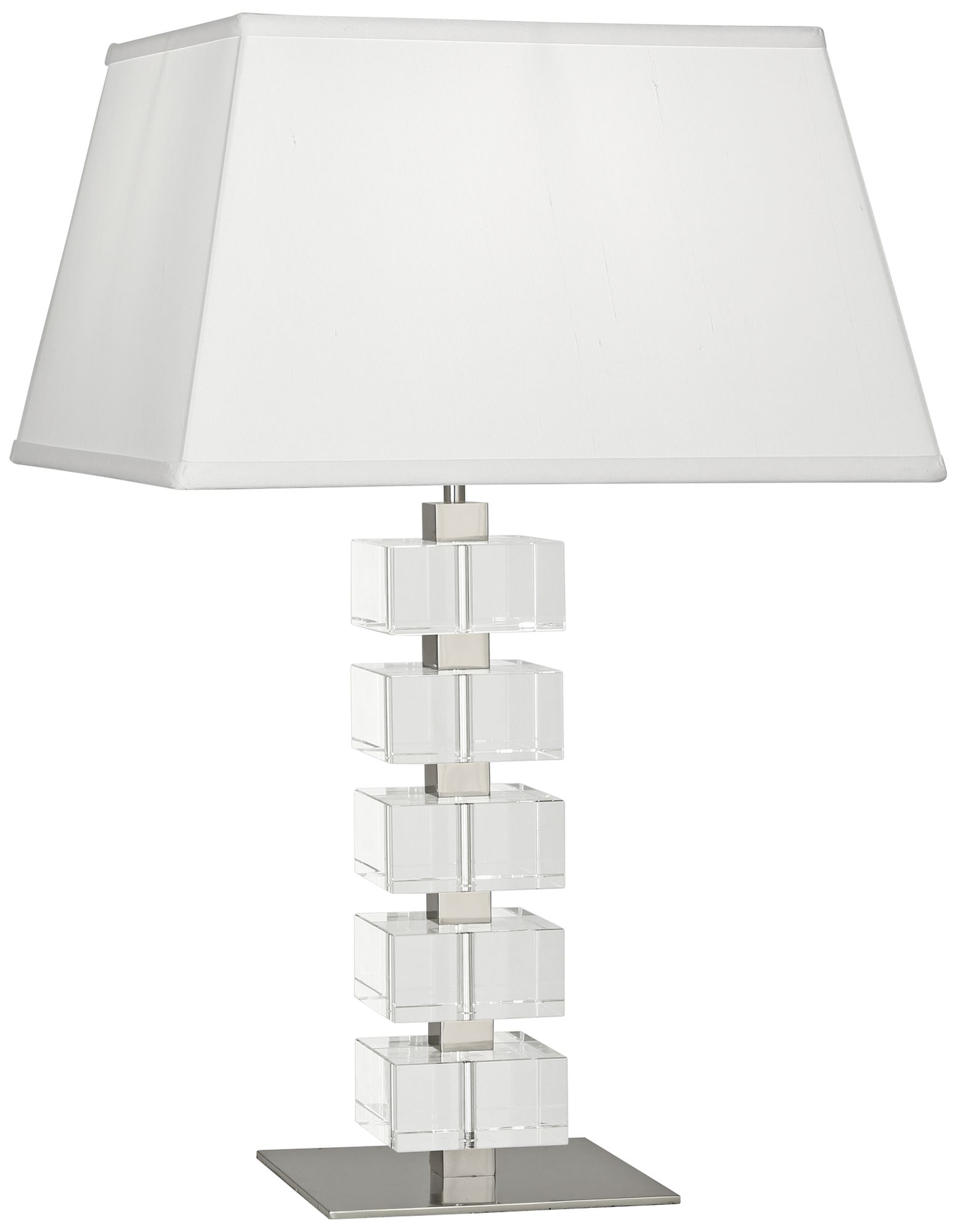 Jonathan Adler Monaco Nickel and Clear Crystal Table Lamp