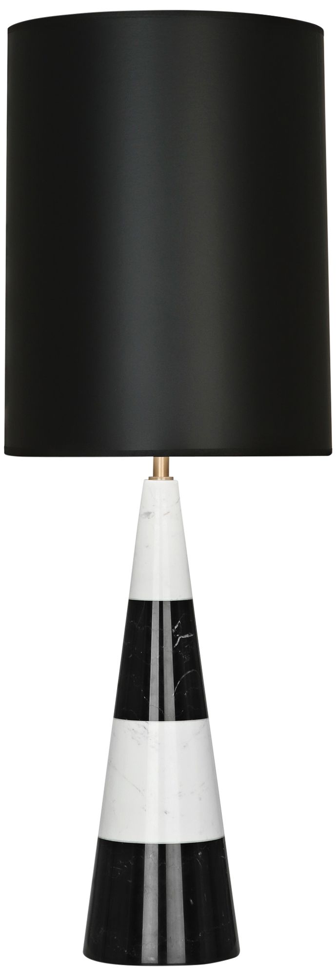 Canaan White and Black Tapered Table Lamp with Black Shade 41R11