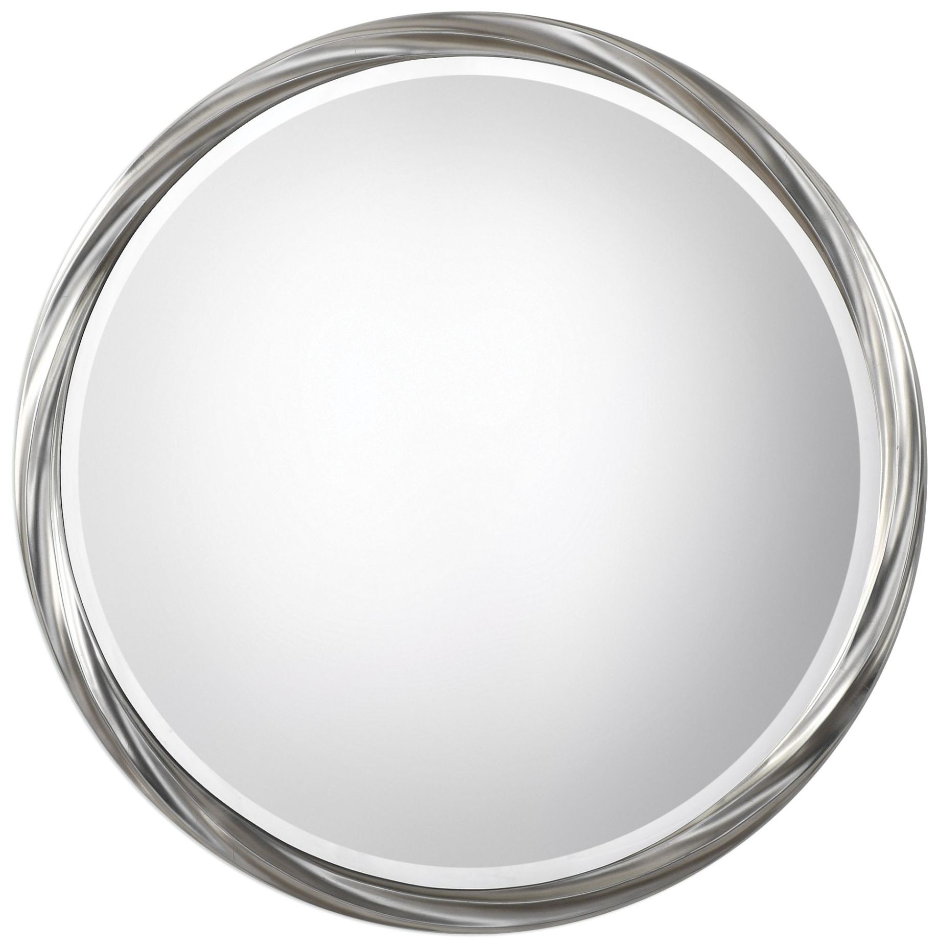 Uttermost Orion Metallic Silver Leaf 36" Round Wall Mirror 41T15