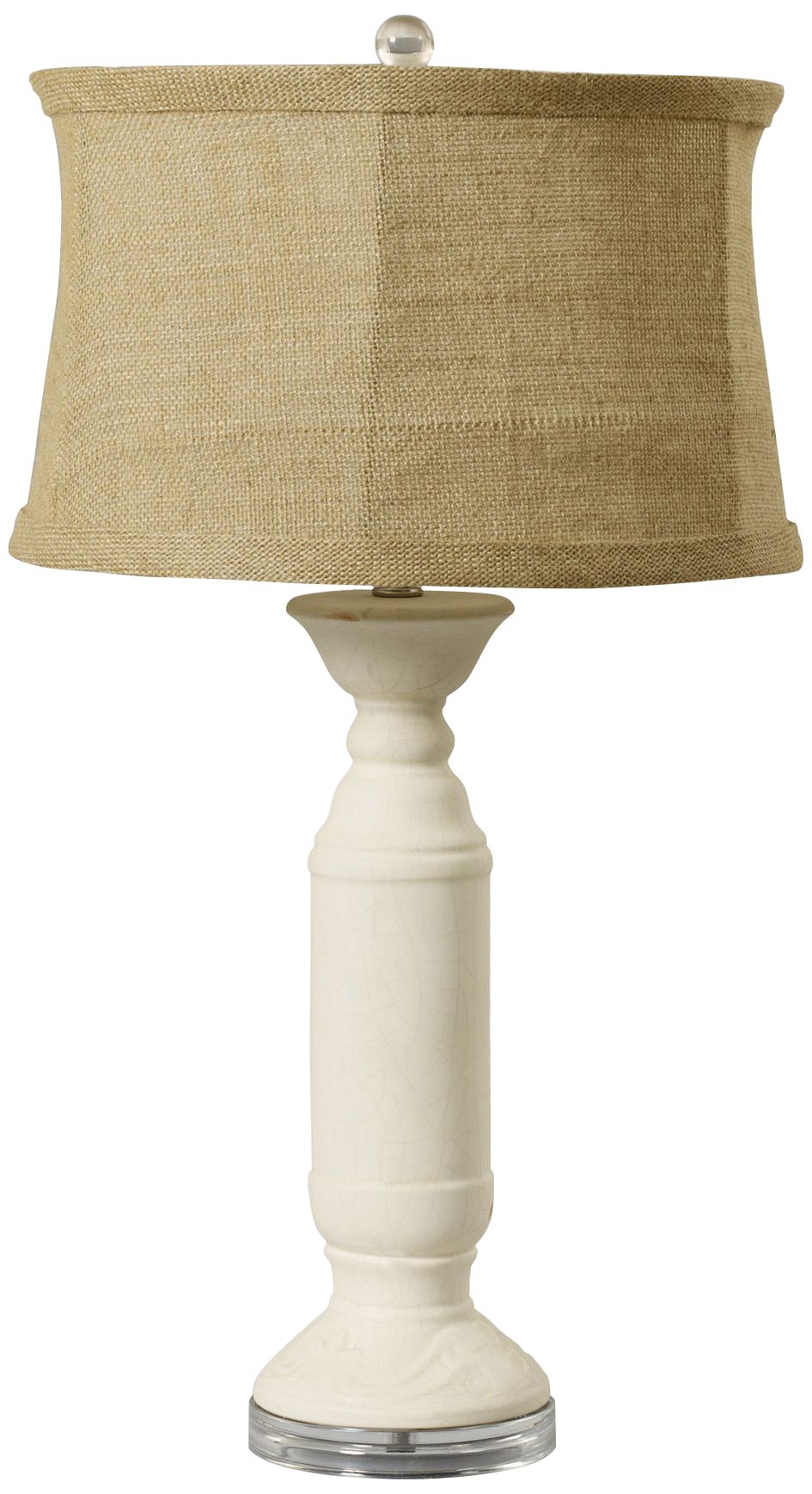 Vera Shabby Eggshell Weather Candlestick Table Lamp