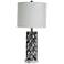 Saylor Nickel Plated Woven Cylinder Cage Ceramic Table Lamp