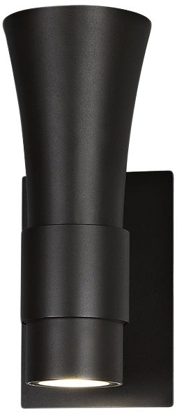 dweLED Funnel 12" High Bronze LED Outdoor Wall Light