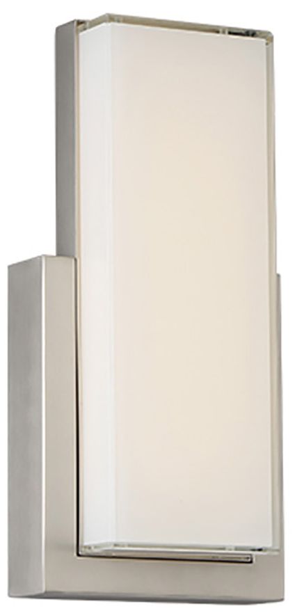 dweLED Corbusier 15" High Satin Nickel LED Wall Sconce