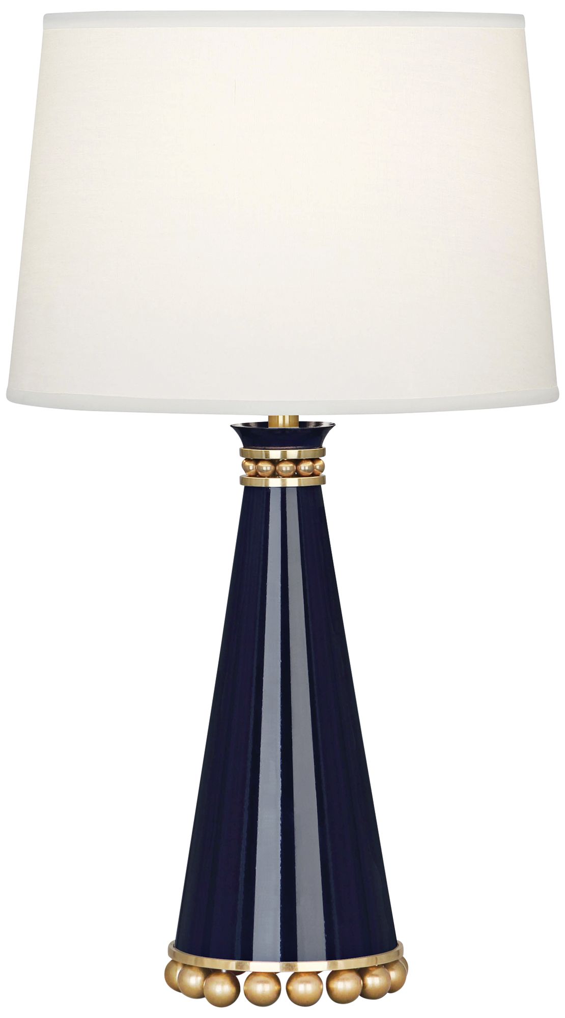 Pearl 19 3/4"H Blue and Brass Table Lamp w/ Fondine Shade