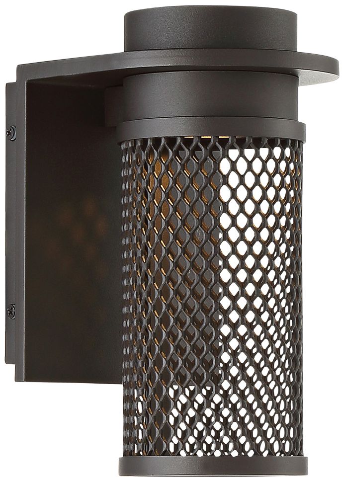 dweLED Mesh 9" High Bronze LED Outdoor Wall Light