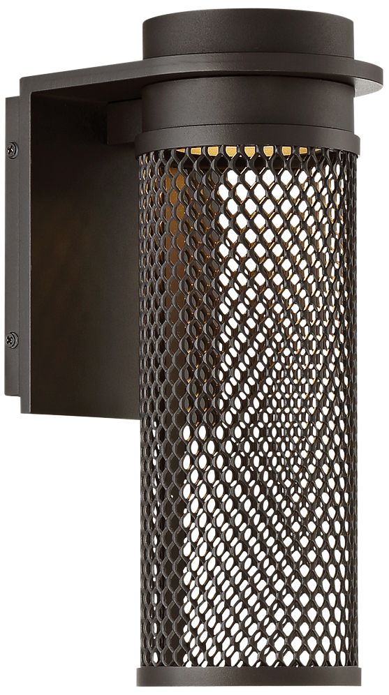 dweLED Mesh 12" High Bronze LED Outdoor Wall Light