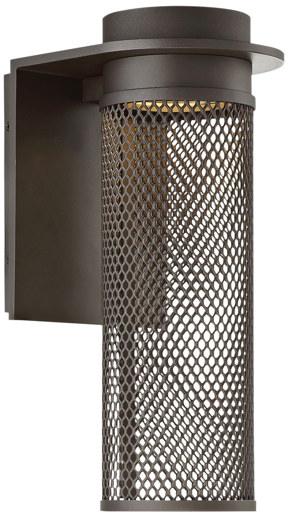 dweLED Mesh 15" High Bronze LED Outdoor Wall Light