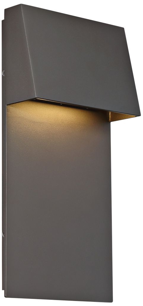 dweLED Zealous 14" High Bronze LED Outdoor Wall Light