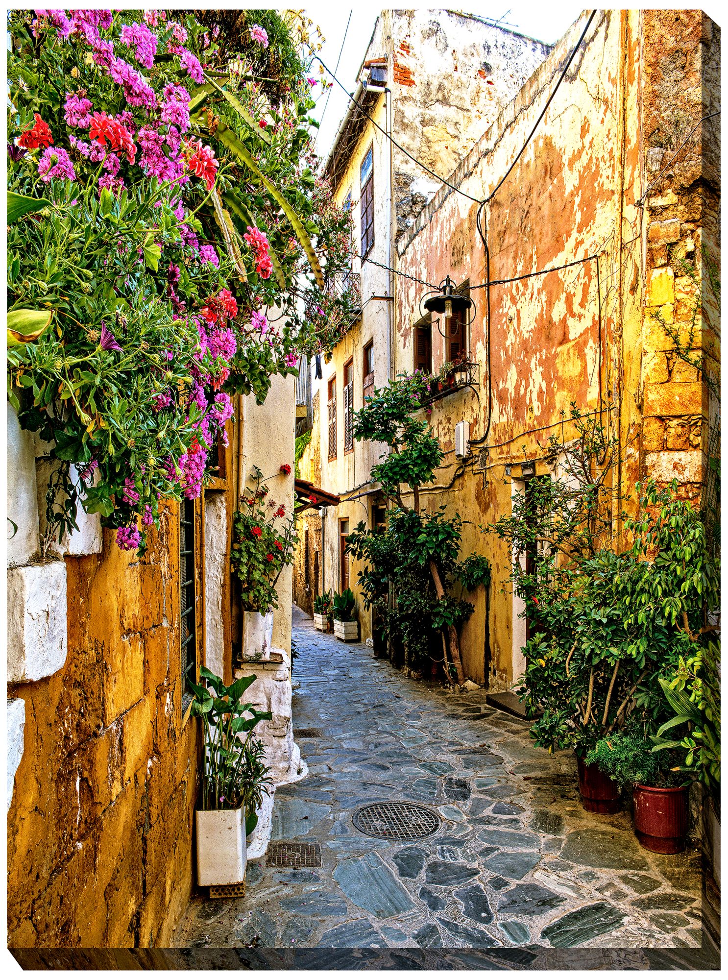 Chania Alley 40" High All-Weather Outdoor Canvas Wall Art