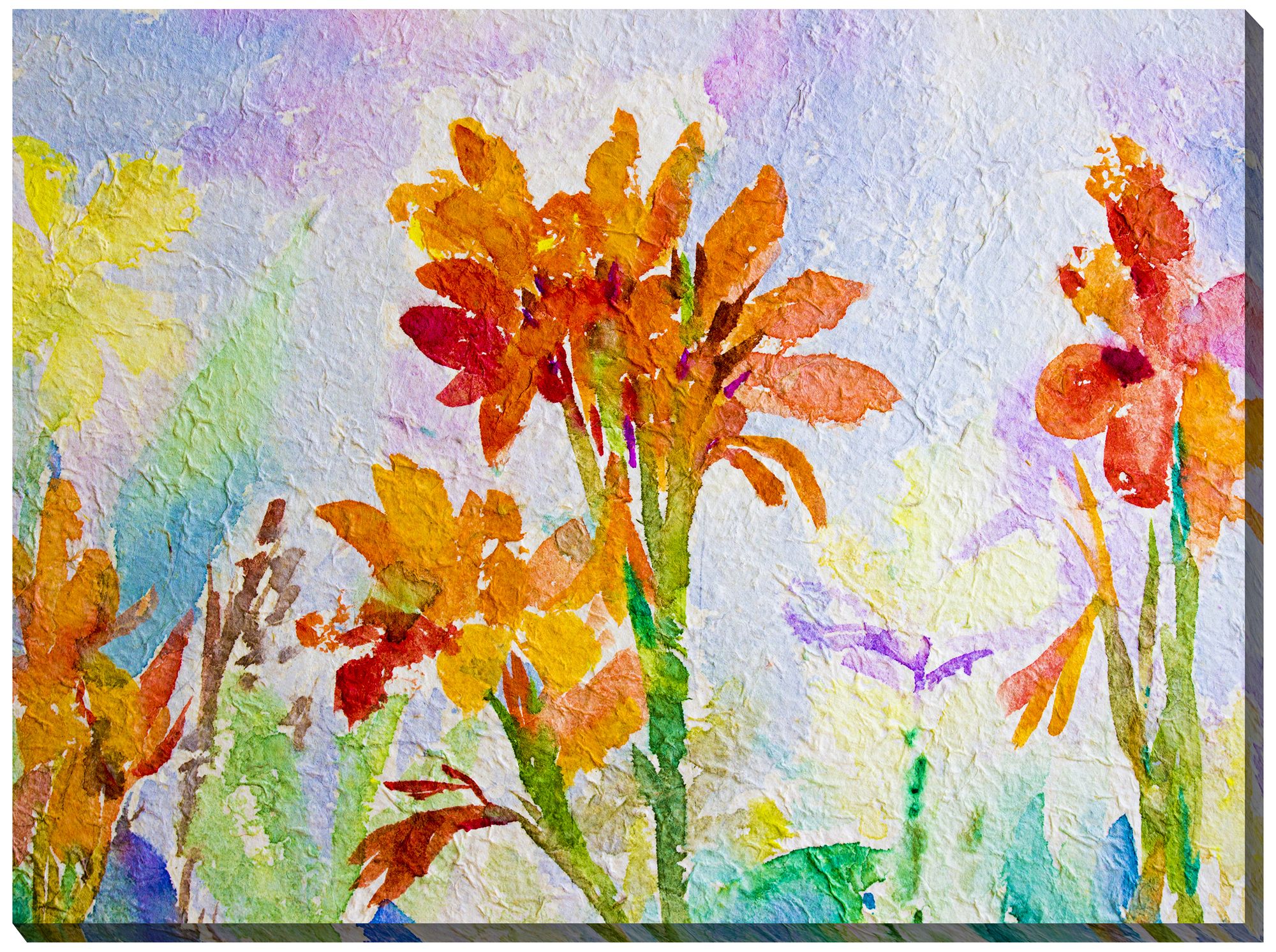 Canna Watercolor 40"W AllWeather Outdoor Canvas Wall Art 41Y62