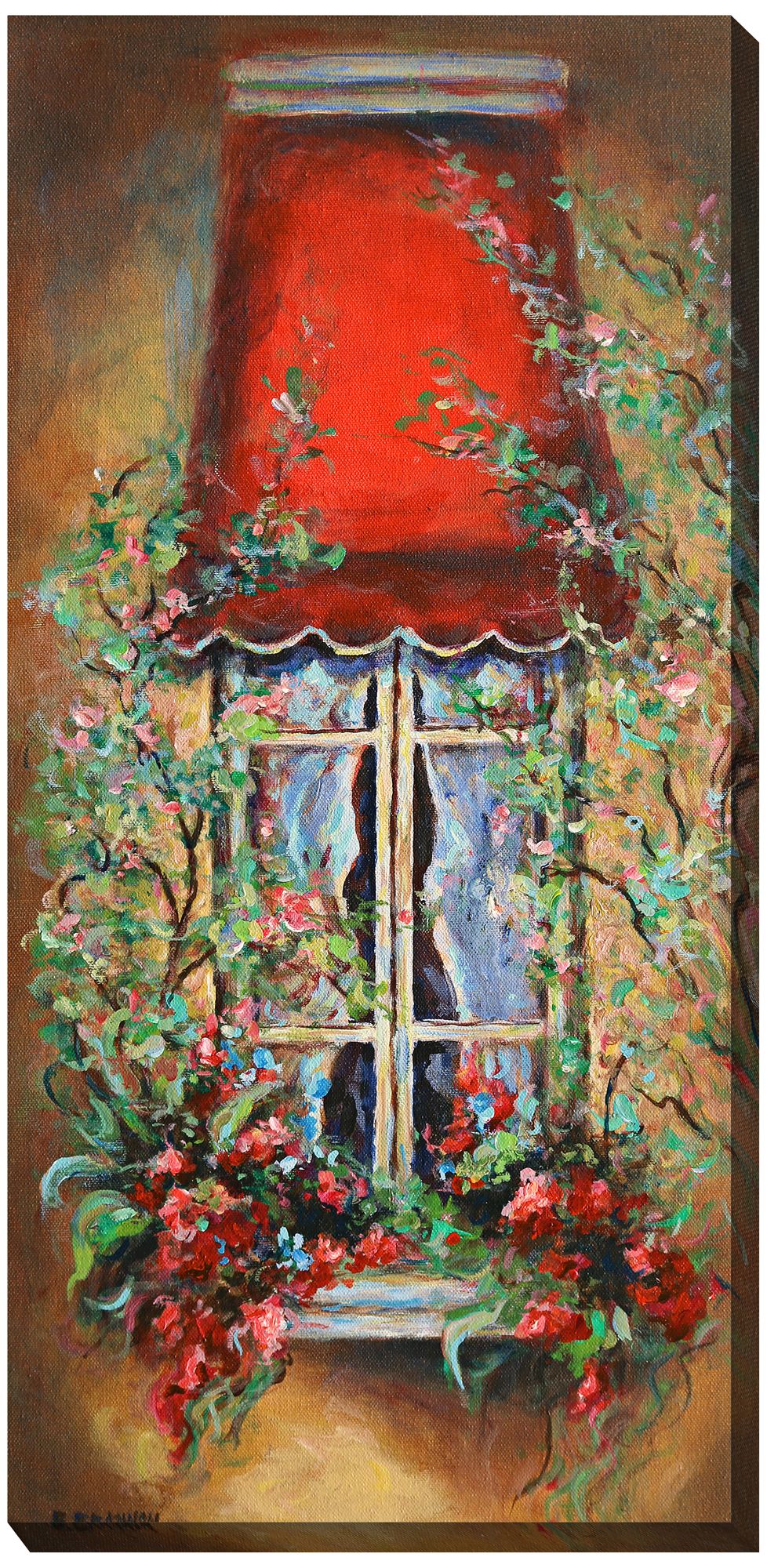 Red Canopy 48"H All-Weather Indoor-Outdoor Canvas Wall Art