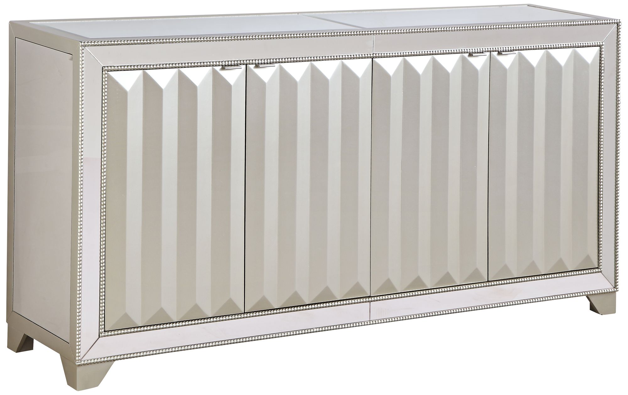 Zoey Elsinore 72" Wide Champagne 4-Door Media Credenza