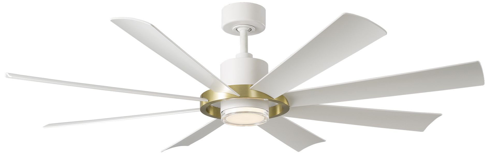 60" Modern Forms Aura White and Nickel LED Smart Ceiling Fan