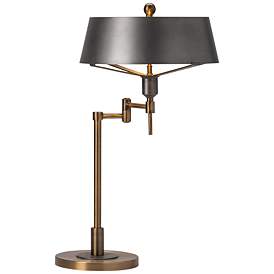 Crestview Collection Duke Antique Brass and Gunmetal Swing Arm Table Lamp