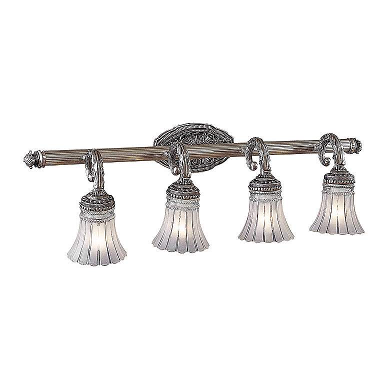 Europa Collection 33 1/4&quot;W Brushed Nickel 4-Light Bath Light