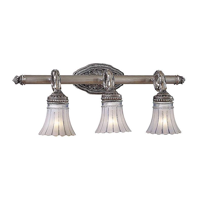 Image 2 Europa Collection 25 1/2"W Brushed Nickel 3-Light Bath Light