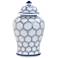Kenilworth Blue and White 19"H Temple Jar with Lift-Off Lid