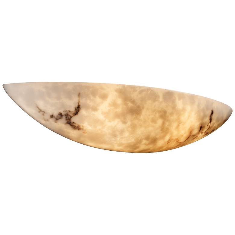 LumenAria 5&quot; High Faux Alabaster Large Sliver Wall Sconce