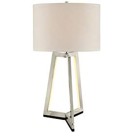 Lite Source Pax Chrome Table Lamp with LED Night Light