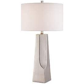Lite Source Tyrell Silver Ceramic Table Lamp