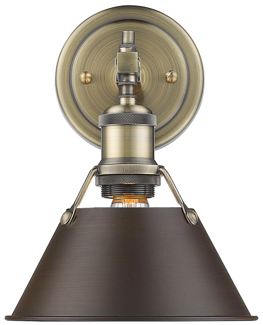 Orwell 10" High Aged Brass and Bronze Wall Sconce 