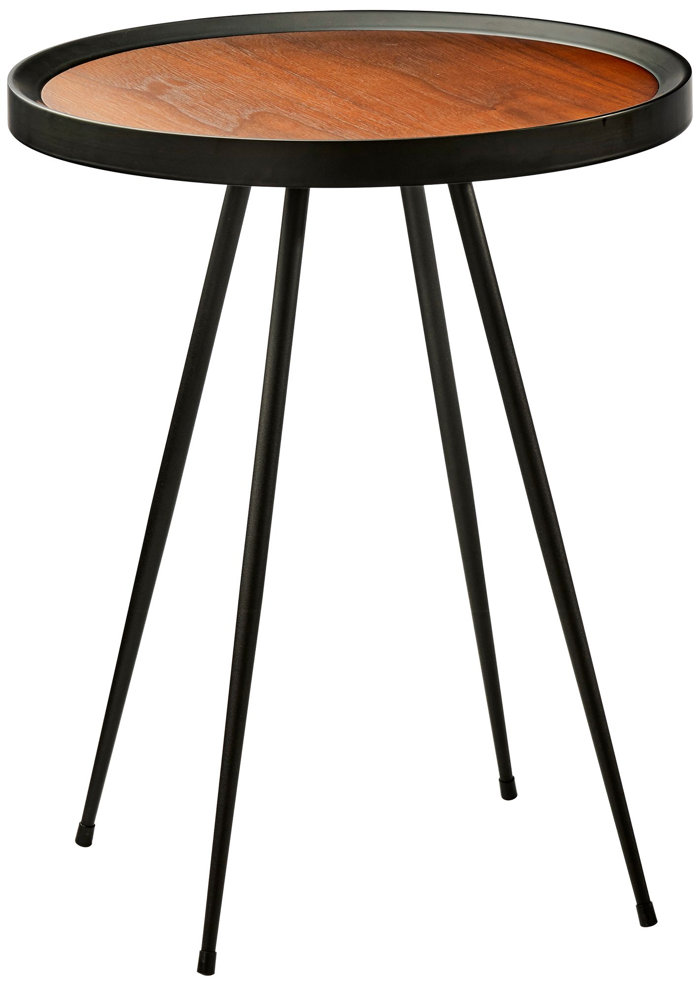 Baldwin 22" High Walnut and Matte Black Modern End Table