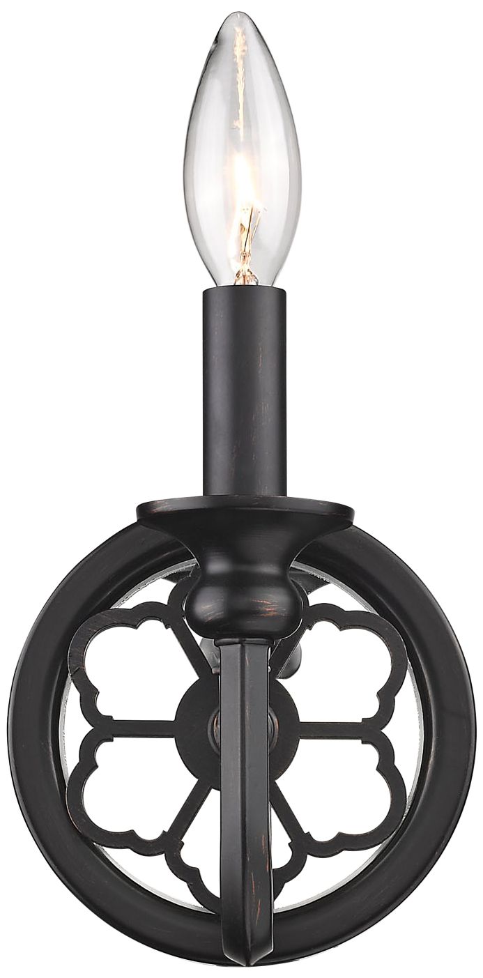 Saxon 7" High Aged Bronze Wall Sconce