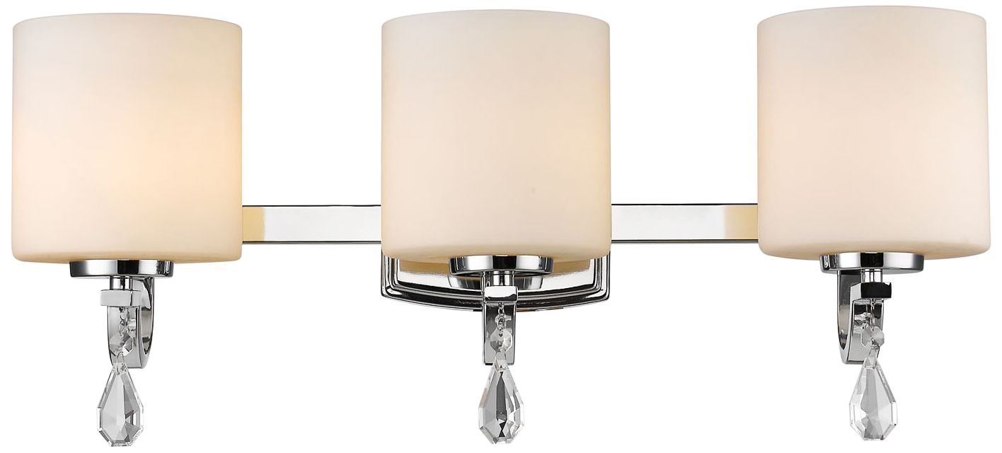 Evette 23 1/4" Wide Chrome 3-Light Bath Light