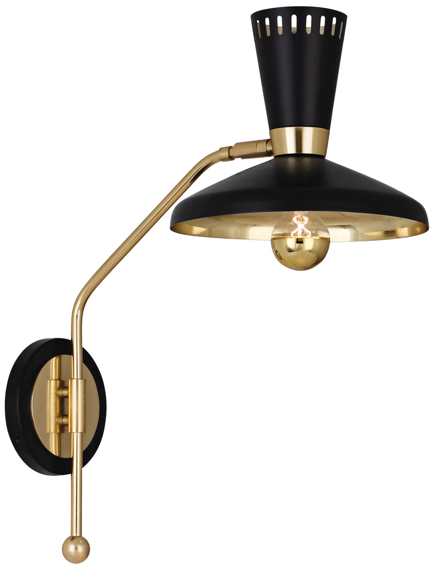 Vortex Modern Brass and Matted Black Plug-In Wall Lamp