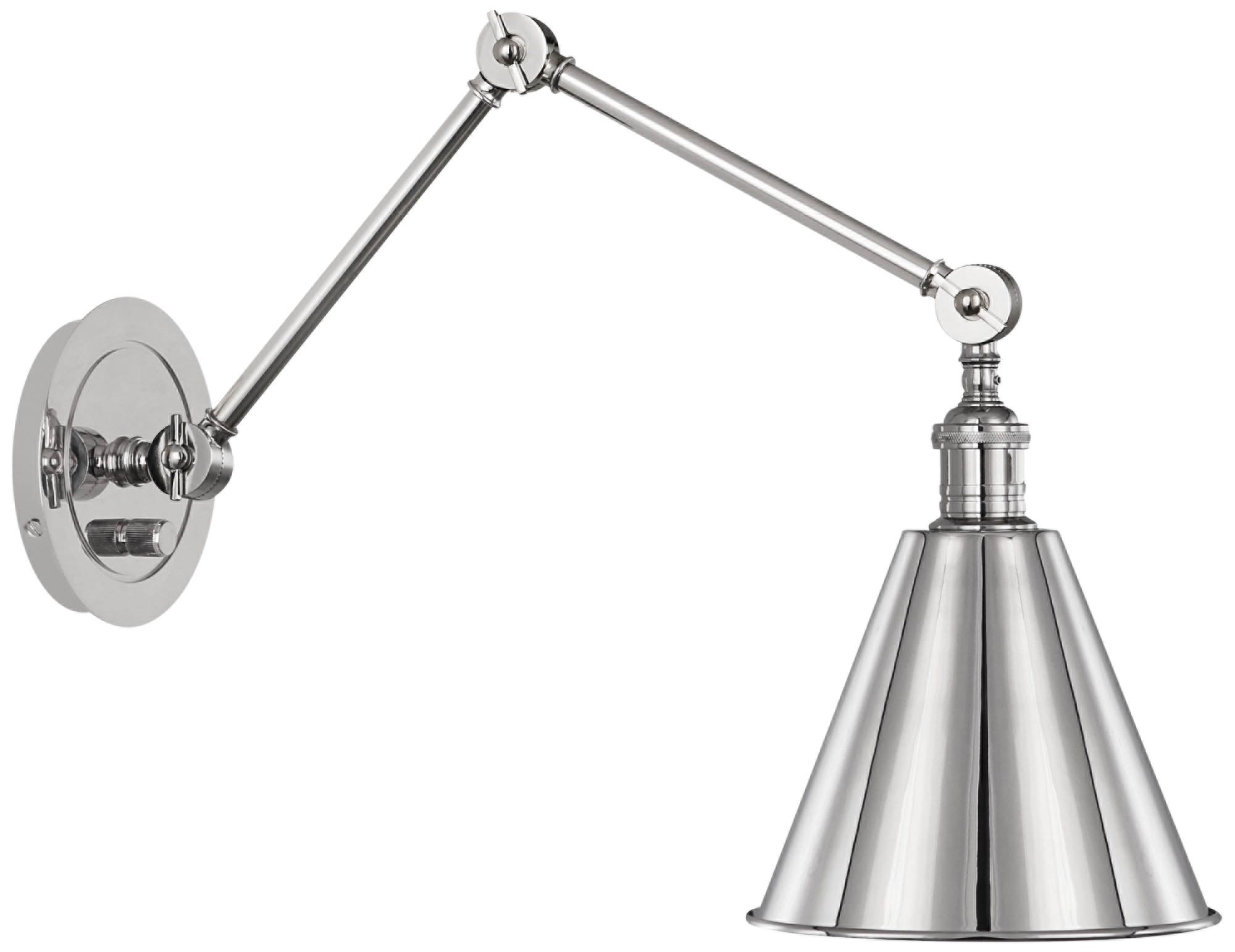 Alloy Polished Nickel Adjustable Plug-In Wall Lamp