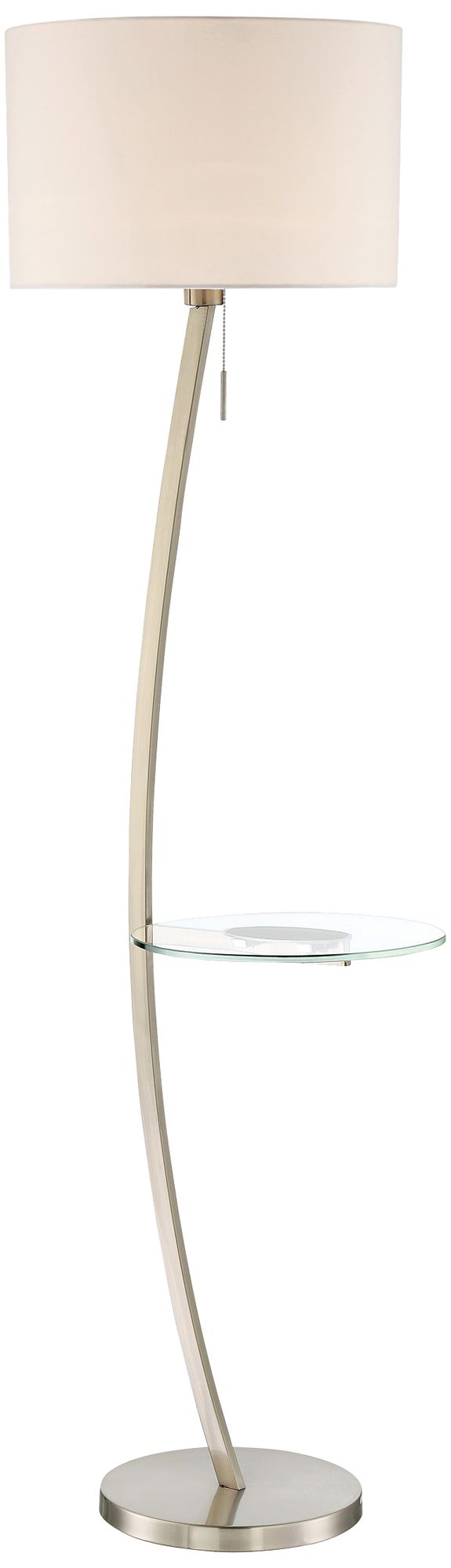 Lite Source Lilith Satin Chrome Floor Lamp with Tray Table
