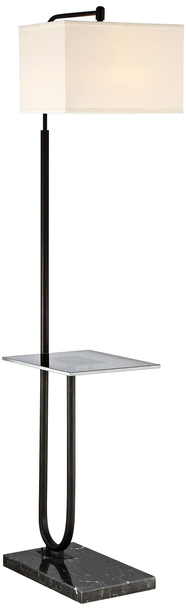 Lite Source Doreen Matte Black Floor Lamp with Tray Table