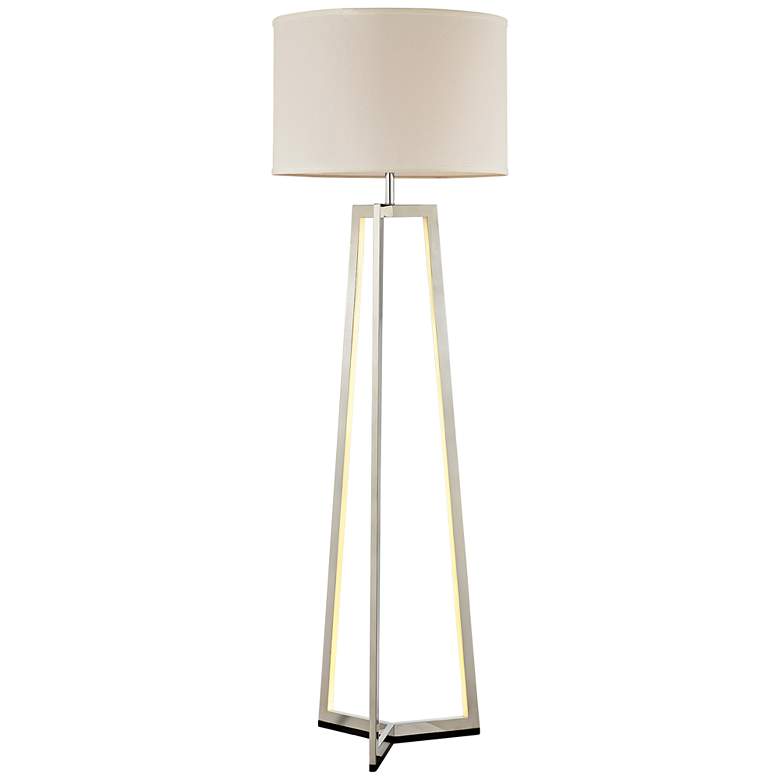 Image 2 Lite Source Pax Chrome Floor Lamp with LED Night Light