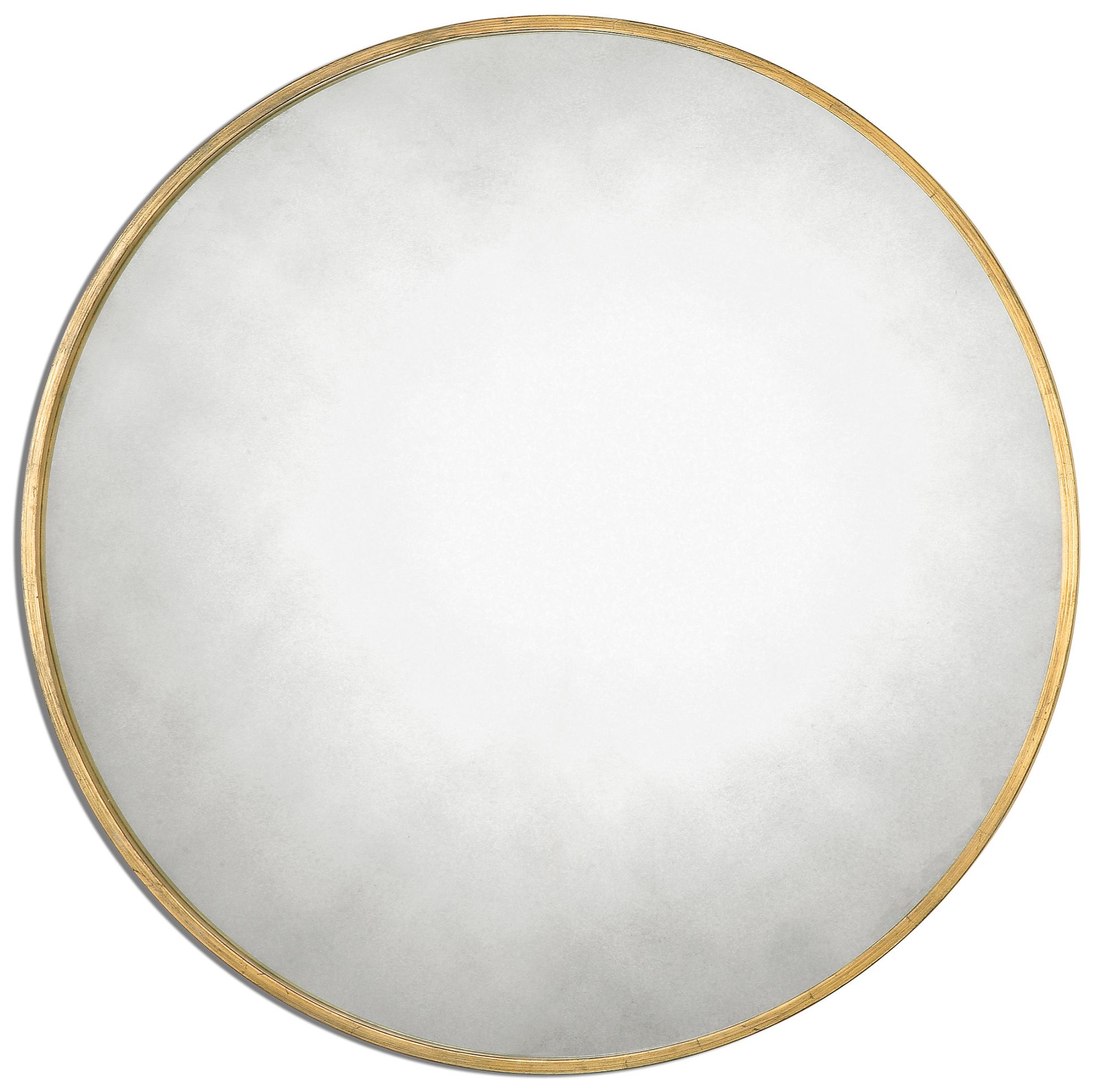 Junius Antique Gold Leaf 43" Round Oversized Wall Mirror