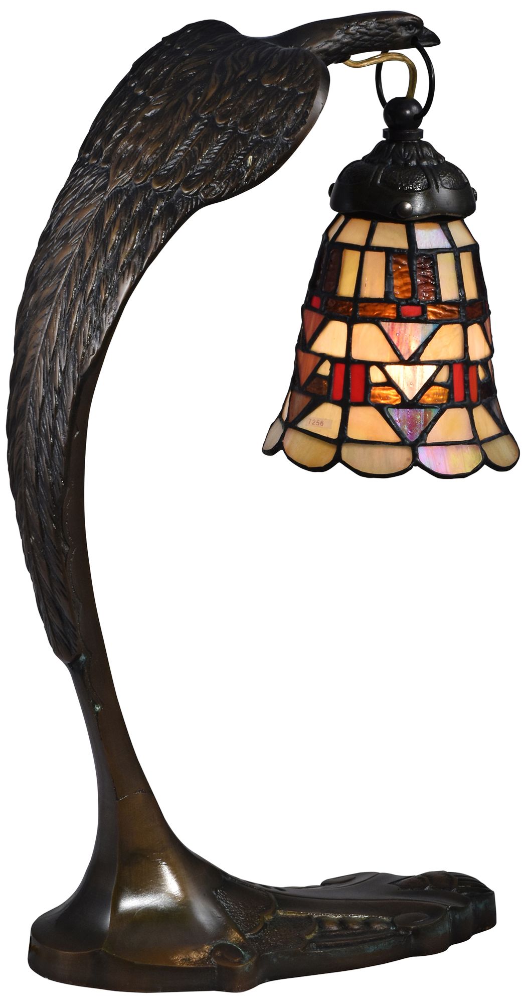 Falcon 18"H Antique Brass Tiffany-Style Accent Table Lamp