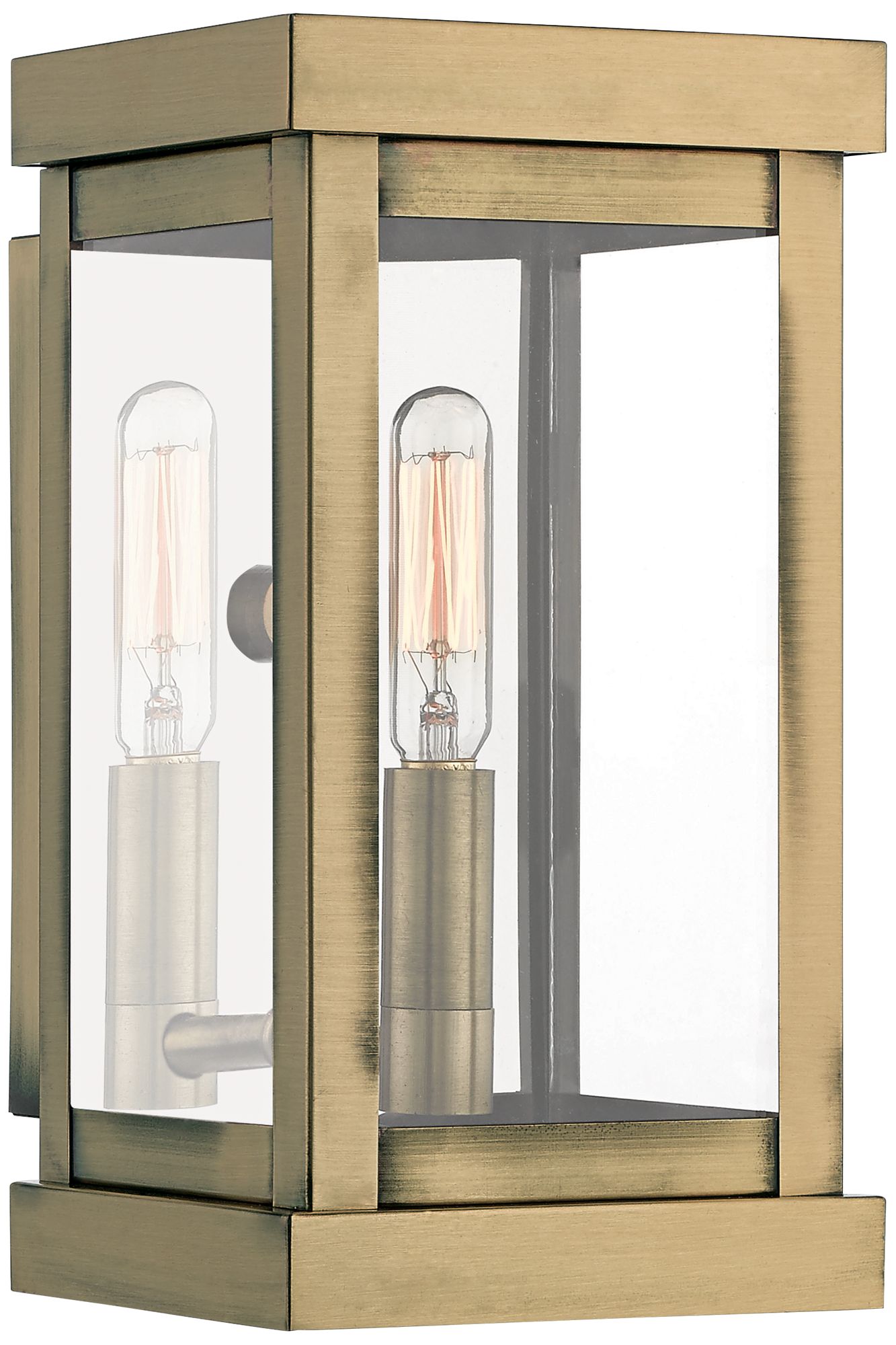 Hopewell 9" High Antique Brass Outdoor Wall Light