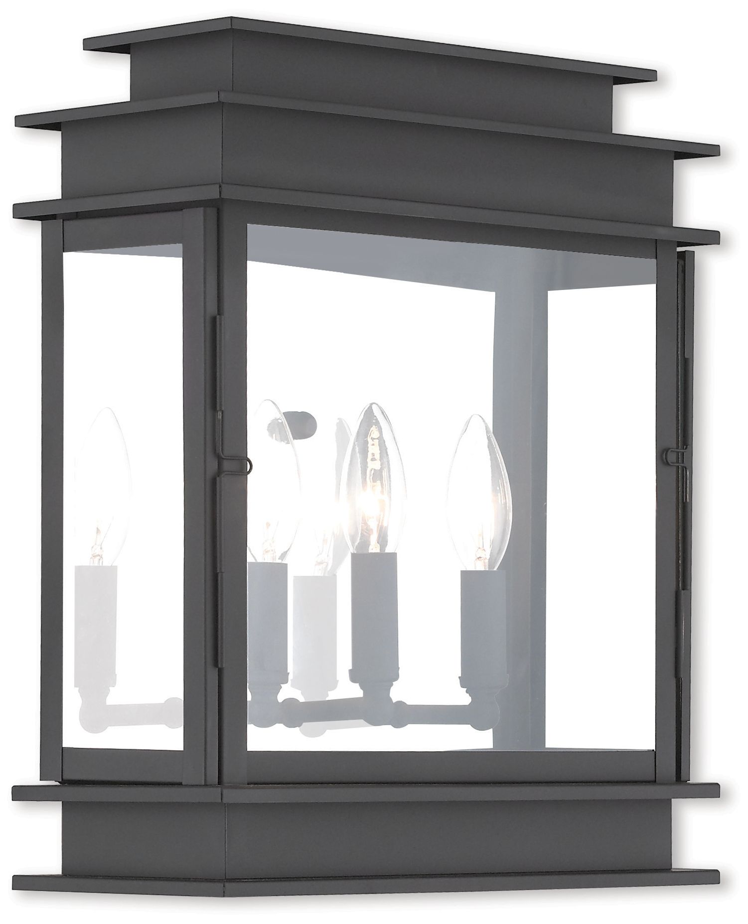 Princeton 15 1/4" High Black 3-Light Outdoor Wall Light