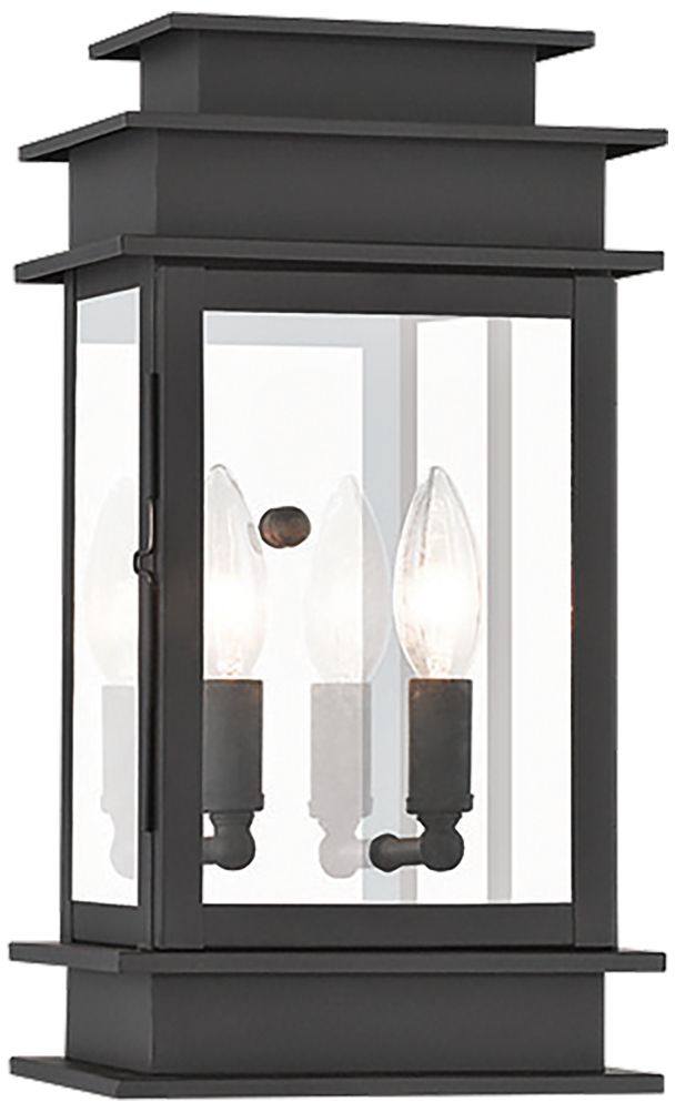 Princeton 14" High Black 2-Light Outdoor Wall Light