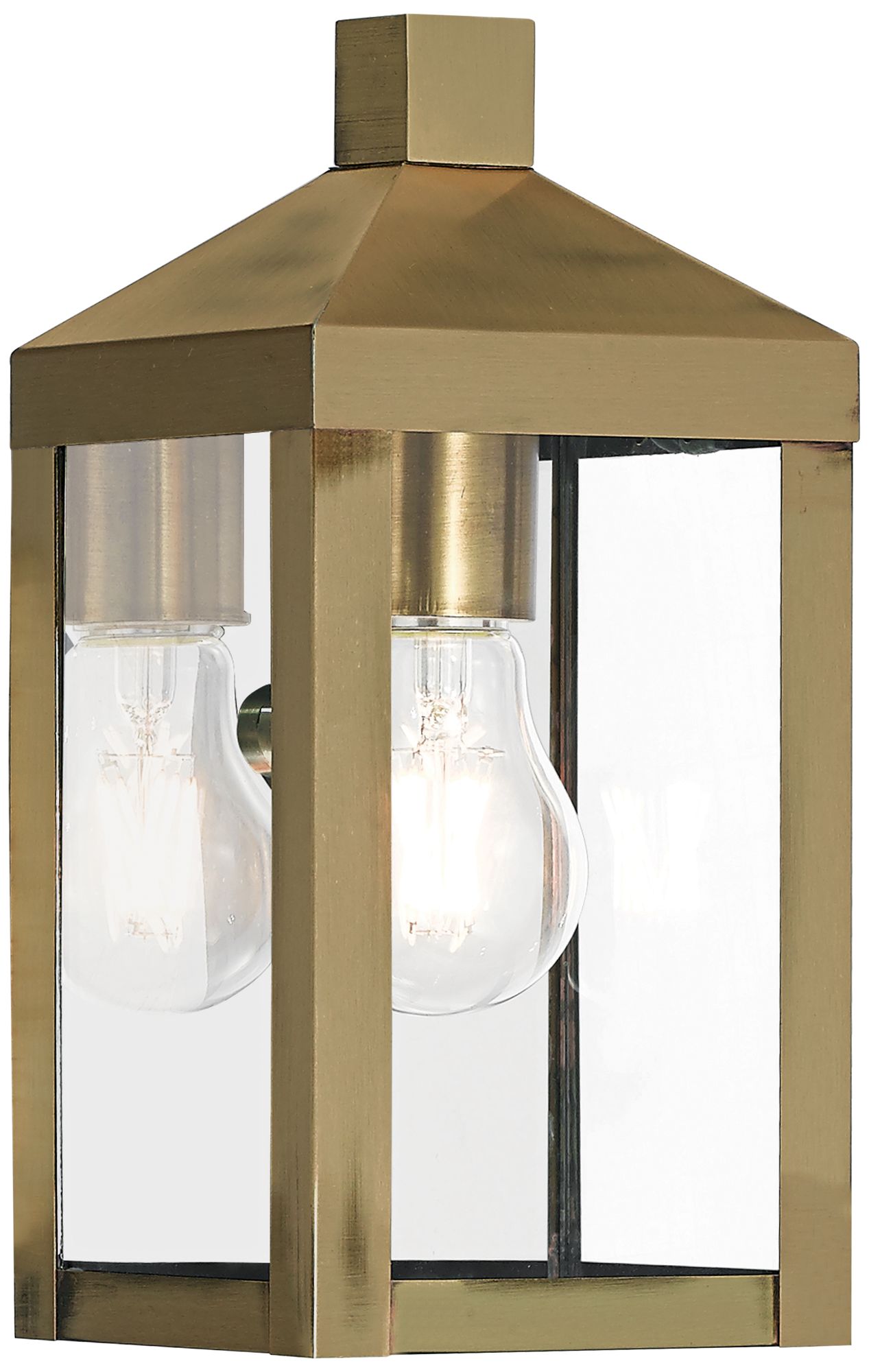 Nyack 10 1/2" High Antique Brass Outdoor Wall Light
