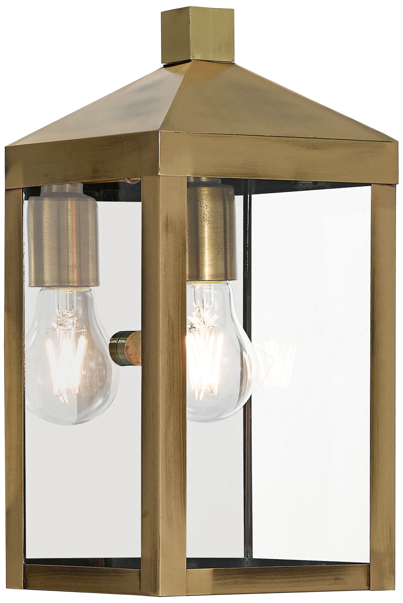 Nyack 12 3/4" High Antique Brass Outdoor Wall Light